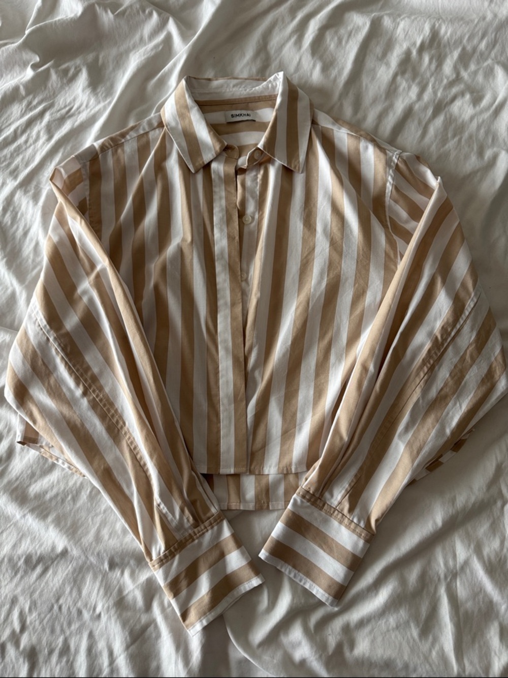 Simkhai renata cropped button down shirt